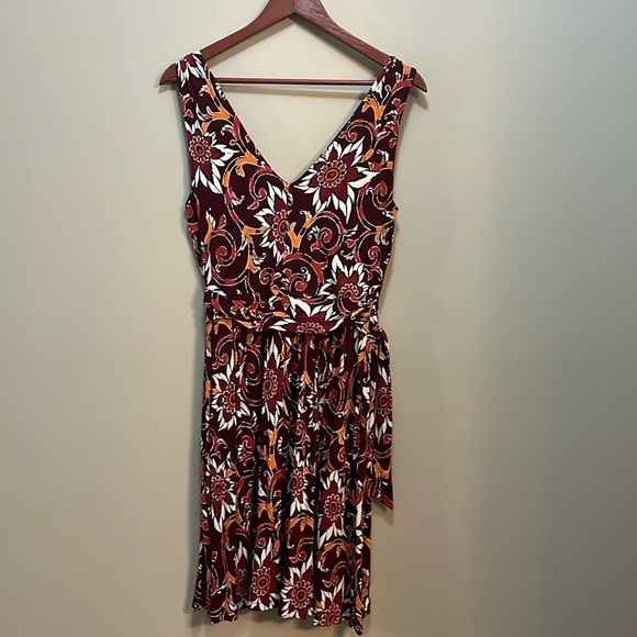 Loft Midi Sleeveless Multi Floral Dress Women’s M - Picture 1 of 14